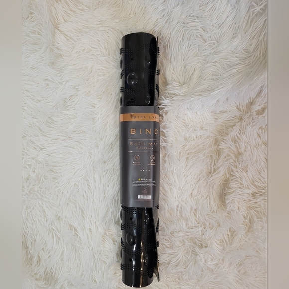 Bino Black Extra Long plastic Bathtub Mat 36 X 18 in - Picture 2 of 3